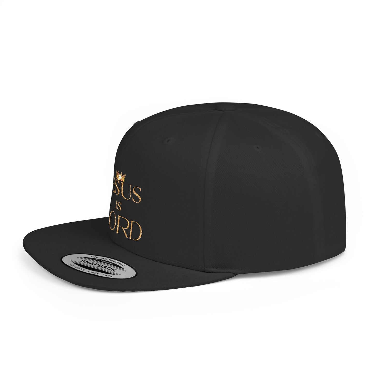Religious Flat Bill Snapback Cap - 'Jesus Is Lord'