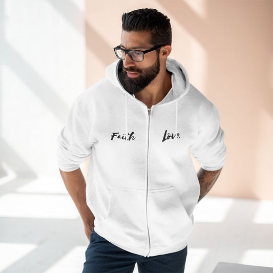 Inspirational Unisex Zip Hoodie - 'Faith Love'