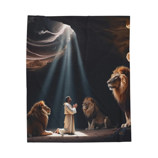 Inspirational Plush Blanket - Daniel in the Lion's Den