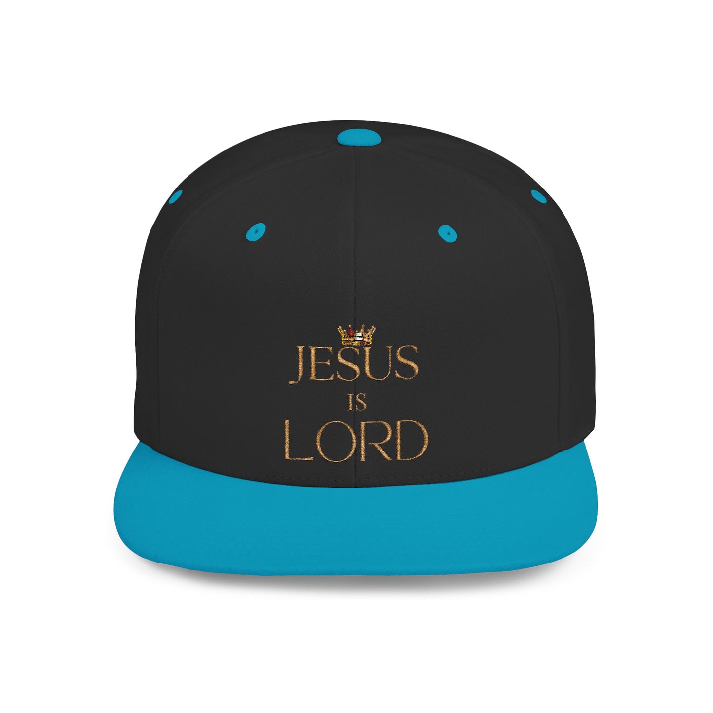 Religious Flat Bill Snapback Cap - 'Jesus Is Lord'