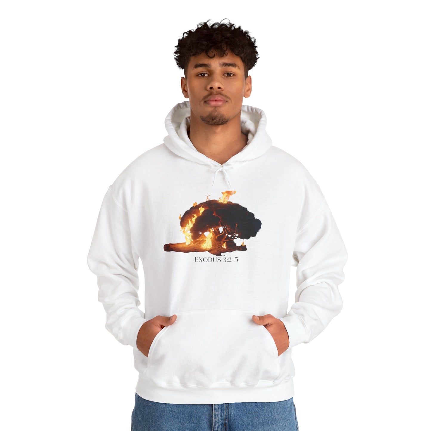 Exodus 32:5 Burning Bush Hooded Sweatshirt - Unisex Heavy Blend