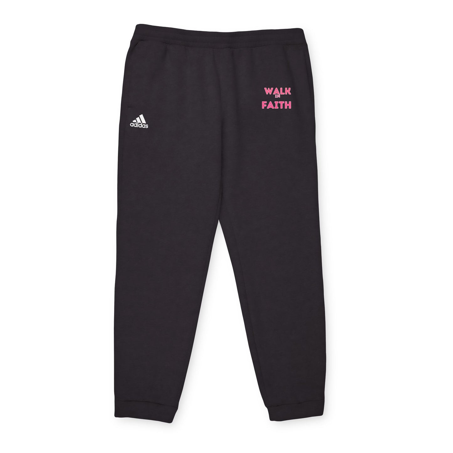 Women's Adidas Fleece Joggers - Walk in Faith Pink
