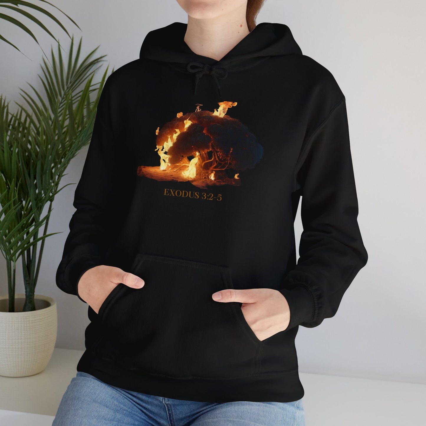 Exodus 32:5 Burning Bush Hooded Sweatshirt - Unisex Heavy Blend