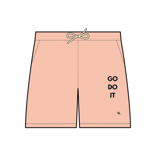 Motivational Fleece Sweat Shorts - Lightweight Unisex Sportswear with "GO DO IT" Design