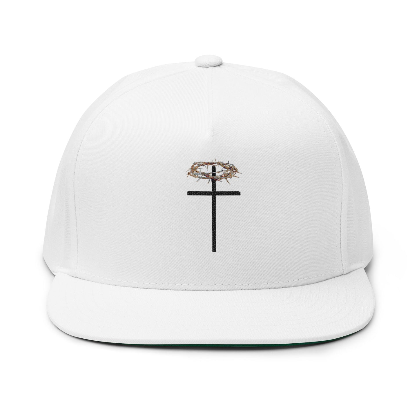 Faith-Inspired Flat Bill Cap with Embroidery
