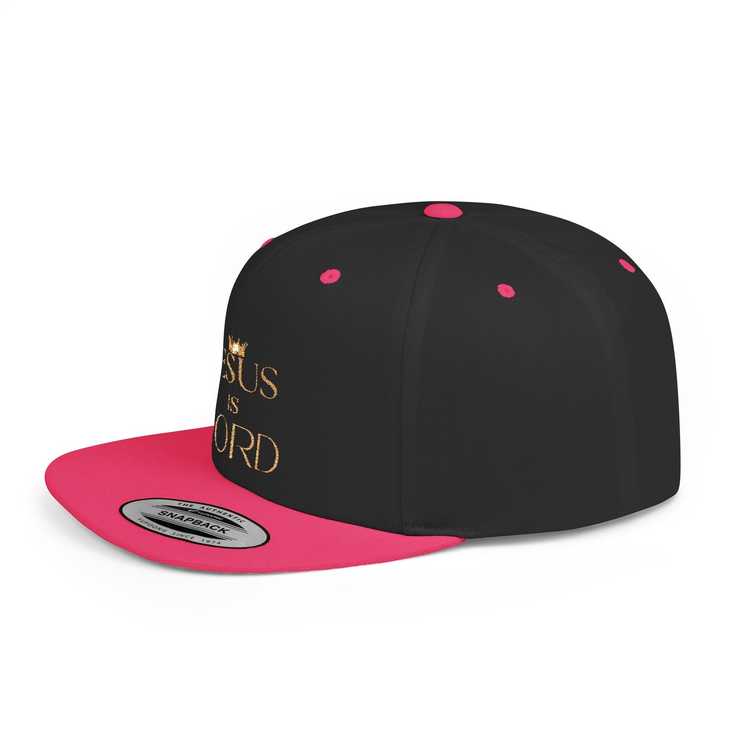 Religious Flat Bill Snapback Cap - 'Jesus Is Lord'