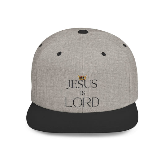 Jesus is Lord Flat Bill Snapback Hat, Faith-Based Cap