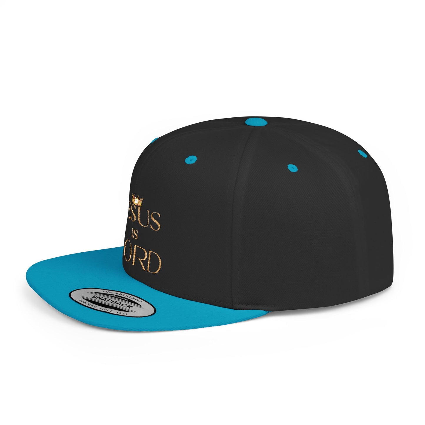 Religious Flat Bill Snapback Cap - 'Jesus Is Lord'