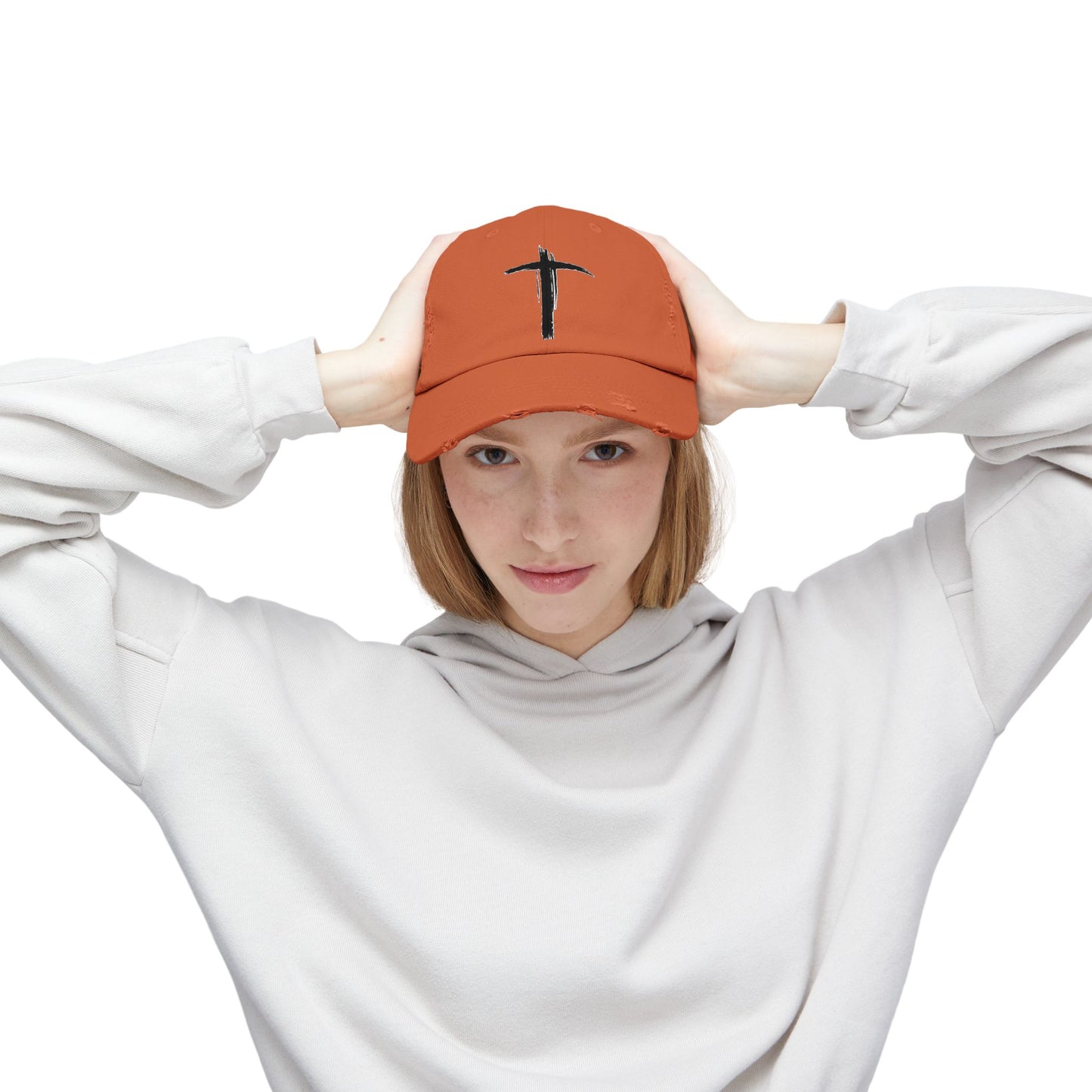 Unisex Vintage Cross Cap - Casual Faith-Inspired Hat