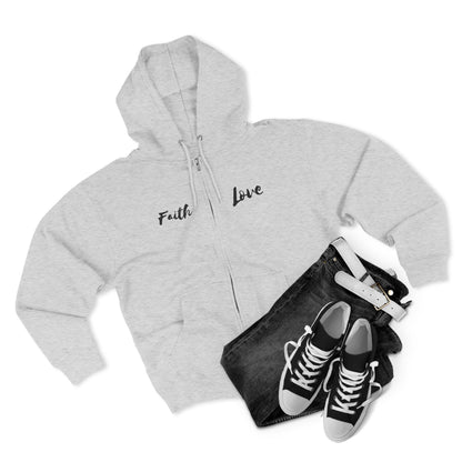 Inspirational Unisex Zip Hoodie - 'Faith Love'