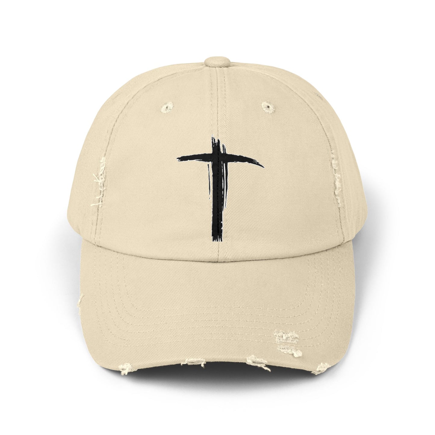 Unisex Vintage Cross Cap - Casual Faith-Inspired Hat