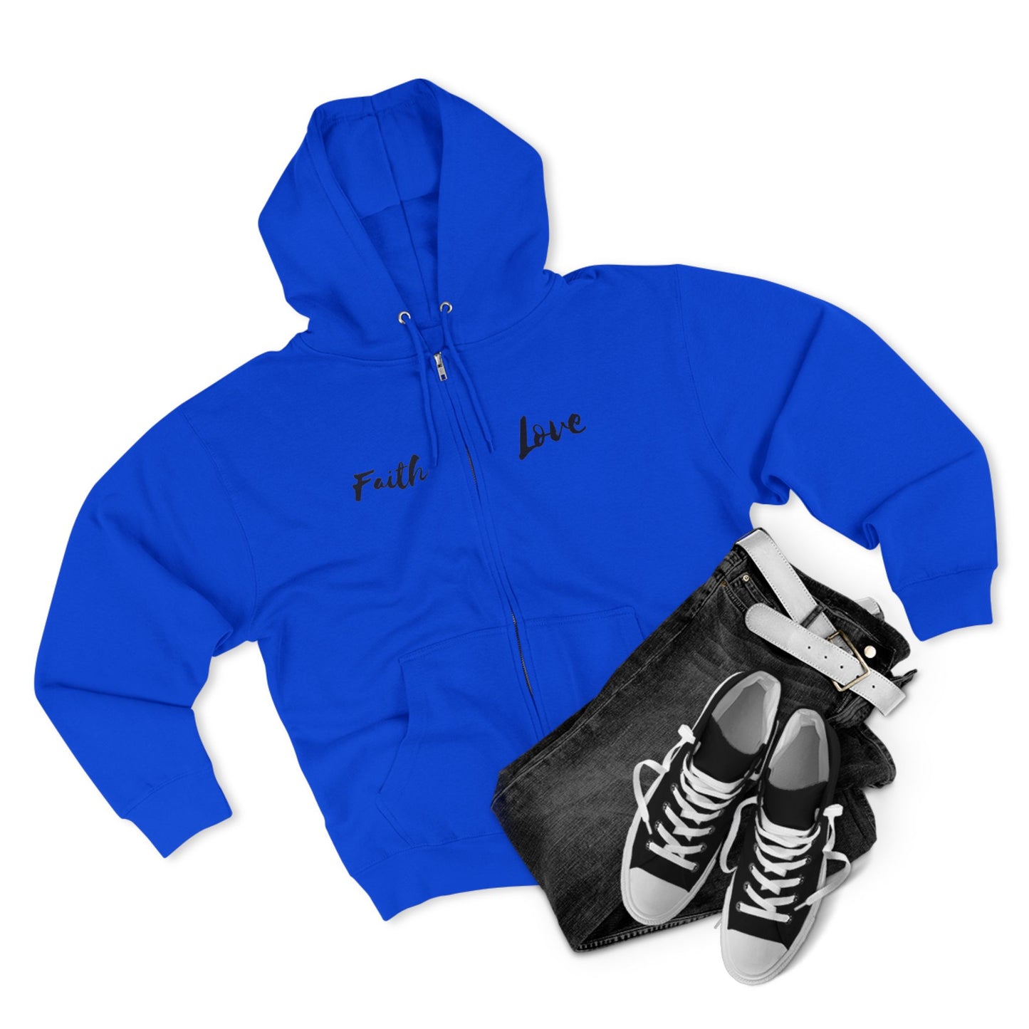 Inspirational Unisex Zip Hoodie - 'Faith Love'