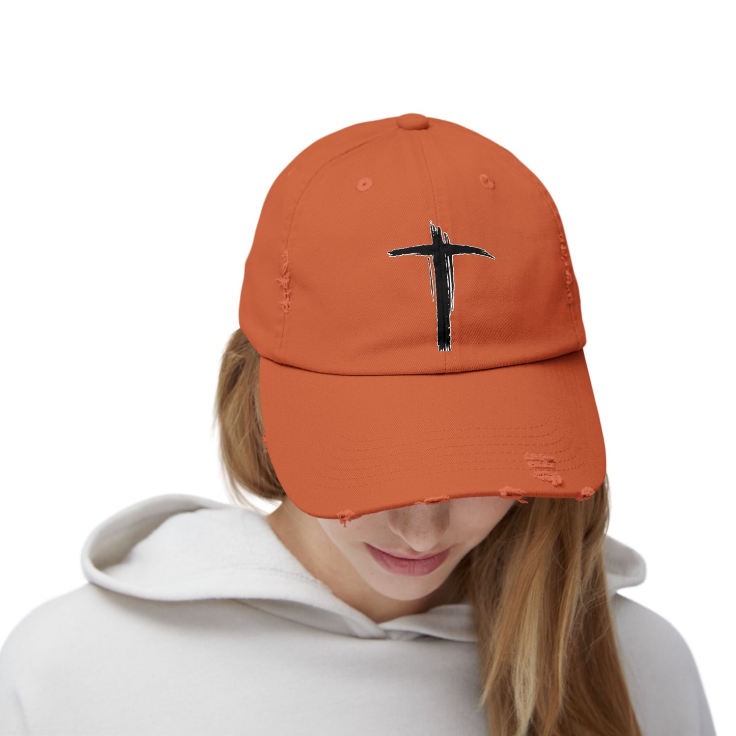 Unisex Vintage Cross Cap - Casual Faith-Inspired Hat