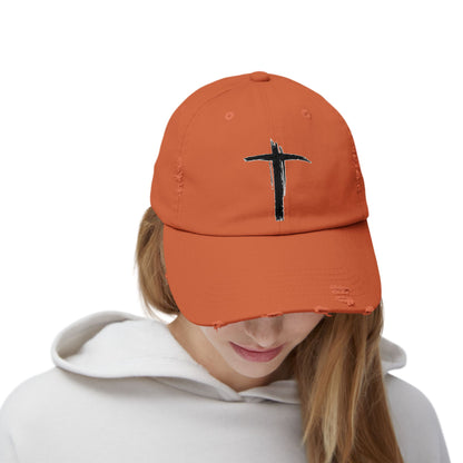 Unisex Vintage Cross Cap - Casual Faith-Inspired Hat