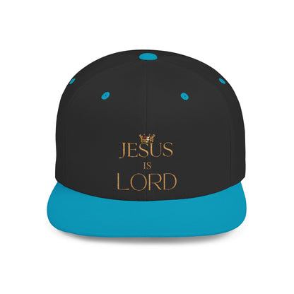 Religious Flat Bill Snapback Cap - 'Jesus Is Lord'