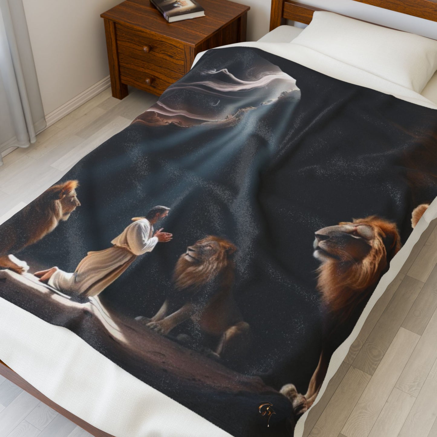 Inspirational Plush Blanket - Daniel in the Lion's Den