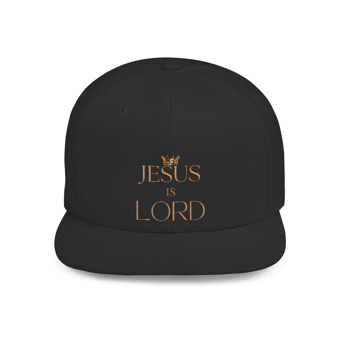 Religious Flat Bill Snapback Cap - 'Jesus Is Lord'