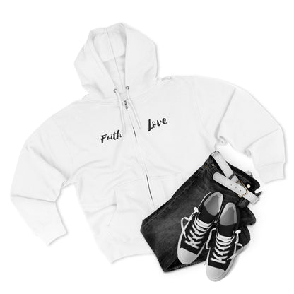 Inspirational Unisex Zip Hoodie - 'Faith Love'