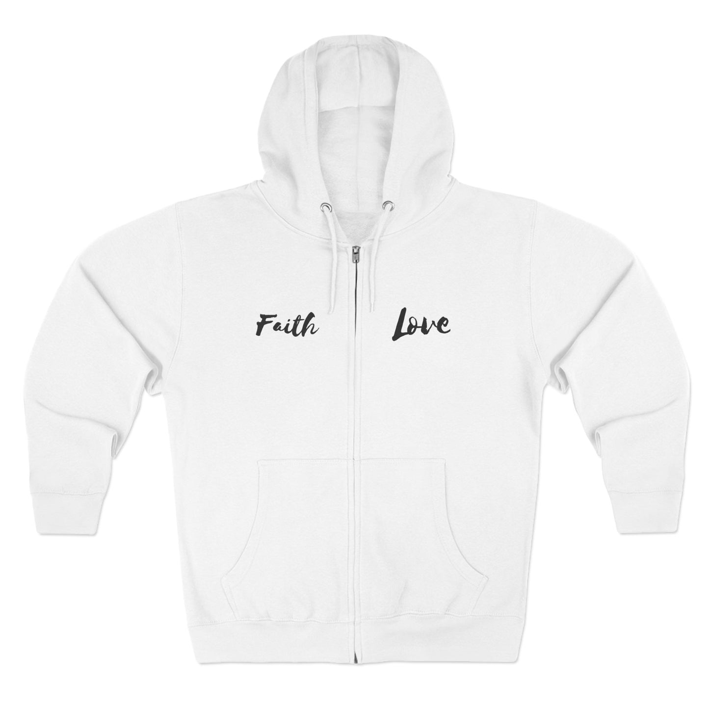 Inspirational Unisex Zip Hoodie - 'Faith Love'