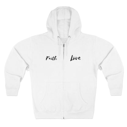 Inspirational Unisex Zip Hoodie - 'Faith Love'