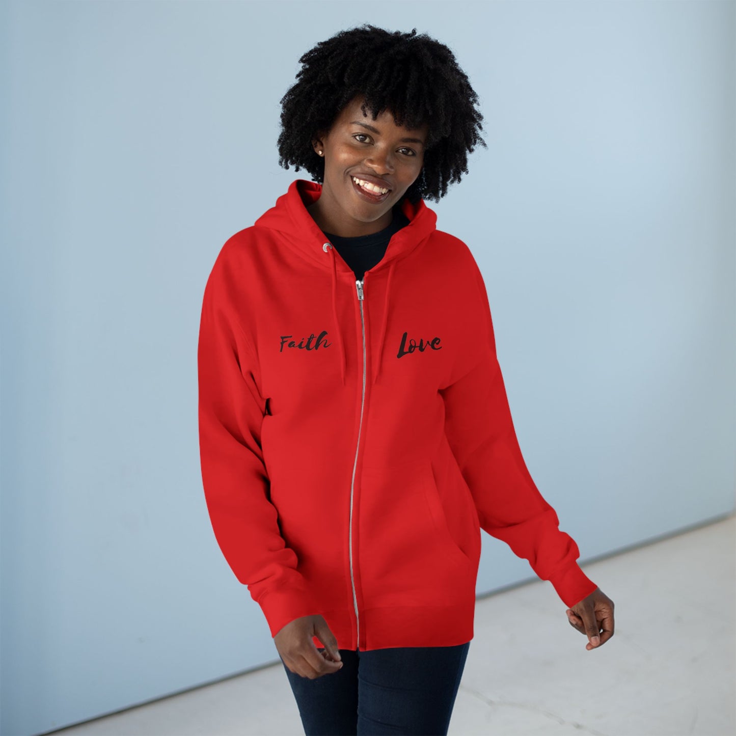 Inspirational Unisex Zip Hoodie - 'Faith Love'