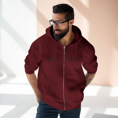 Inspirational Unisex Zip Hoodie - 'Faith Love'