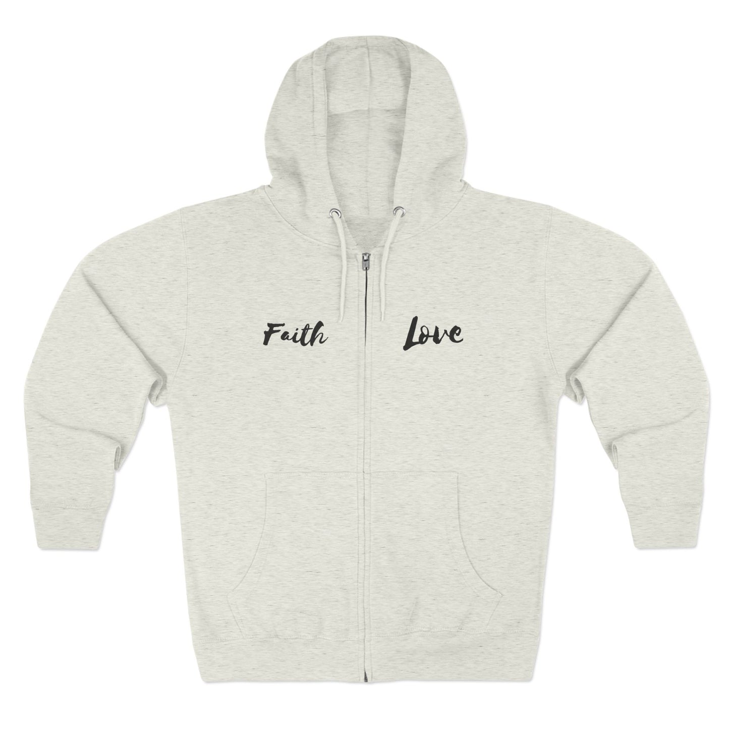 Inspirational Unisex Zip Hoodie - 'Faith Love'