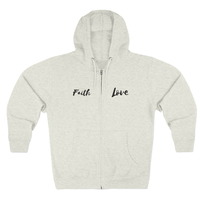 Inspirational Unisex Zip Hoodie - 'Faith Love'