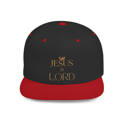 Religious Flat Bill Snapback Cap - 'Jesus Is Lord'