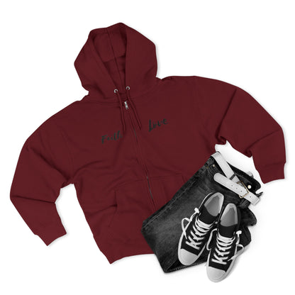 Inspirational Unisex Zip Hoodie - 'Faith Love'