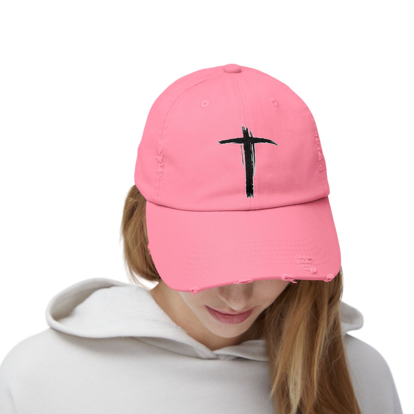 Unisex Vintage Cross Cap - Casual Faith-Inspired Hat