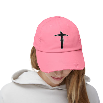 Unisex Vintage Cross Cap - Casual Faith-Inspired Hat