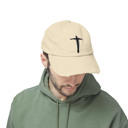Unisex Vintage Cross Cap - Casual Faith-Inspired Hat