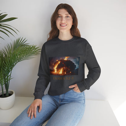 Women's Graphic Crewneck Sweatshirt - Exodus 3:2-5 Burning Bush