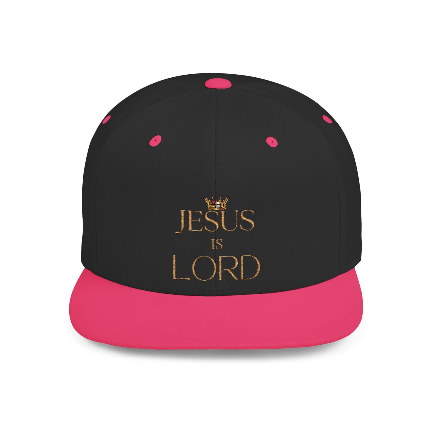 Religious Flat Bill Snapback Cap - 'Jesus Is Lord'