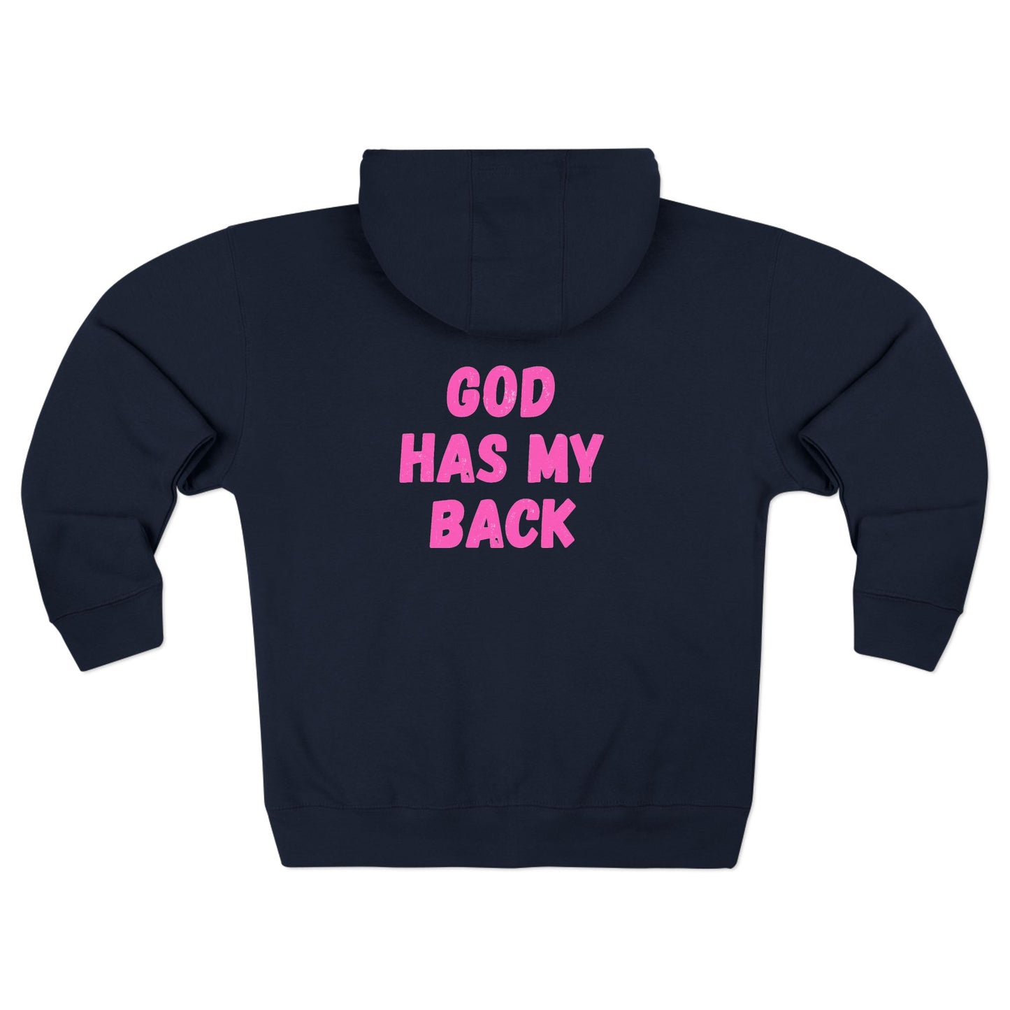 Women's Zip Hoodie - "God Has My Back"