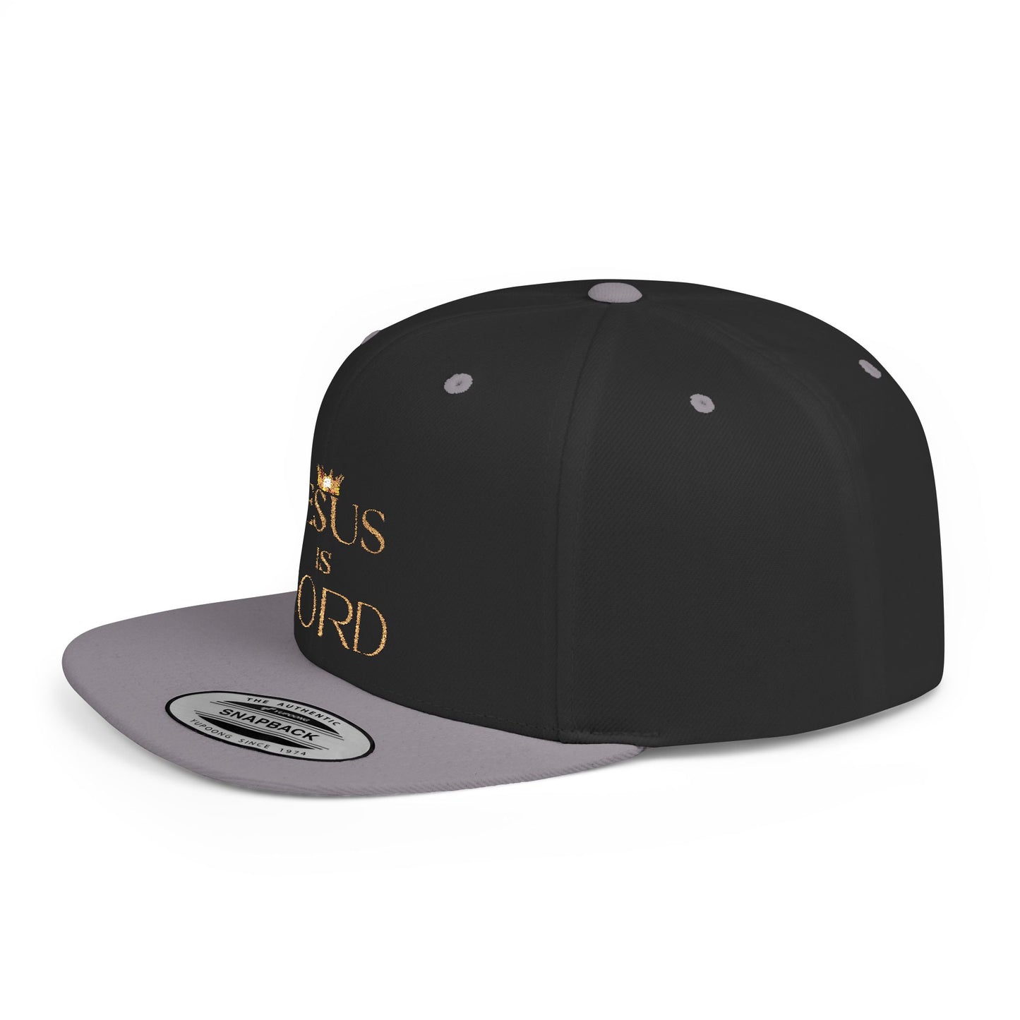 Religious Flat Bill Snapback Cap - 'Jesus Is Lord'