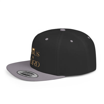 Religious Flat Bill Snapback Cap - 'Jesus Is Lord'