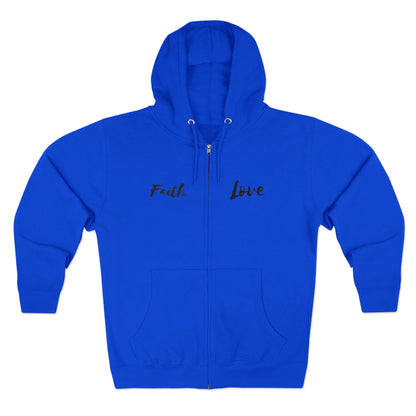 Inspirational Unisex Zip Hoodie - 'Faith Love'