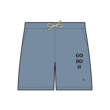 Motivational Fleece Sweat Shorts - Lightweight Unisex Sportswear with "GO DO IT" Design