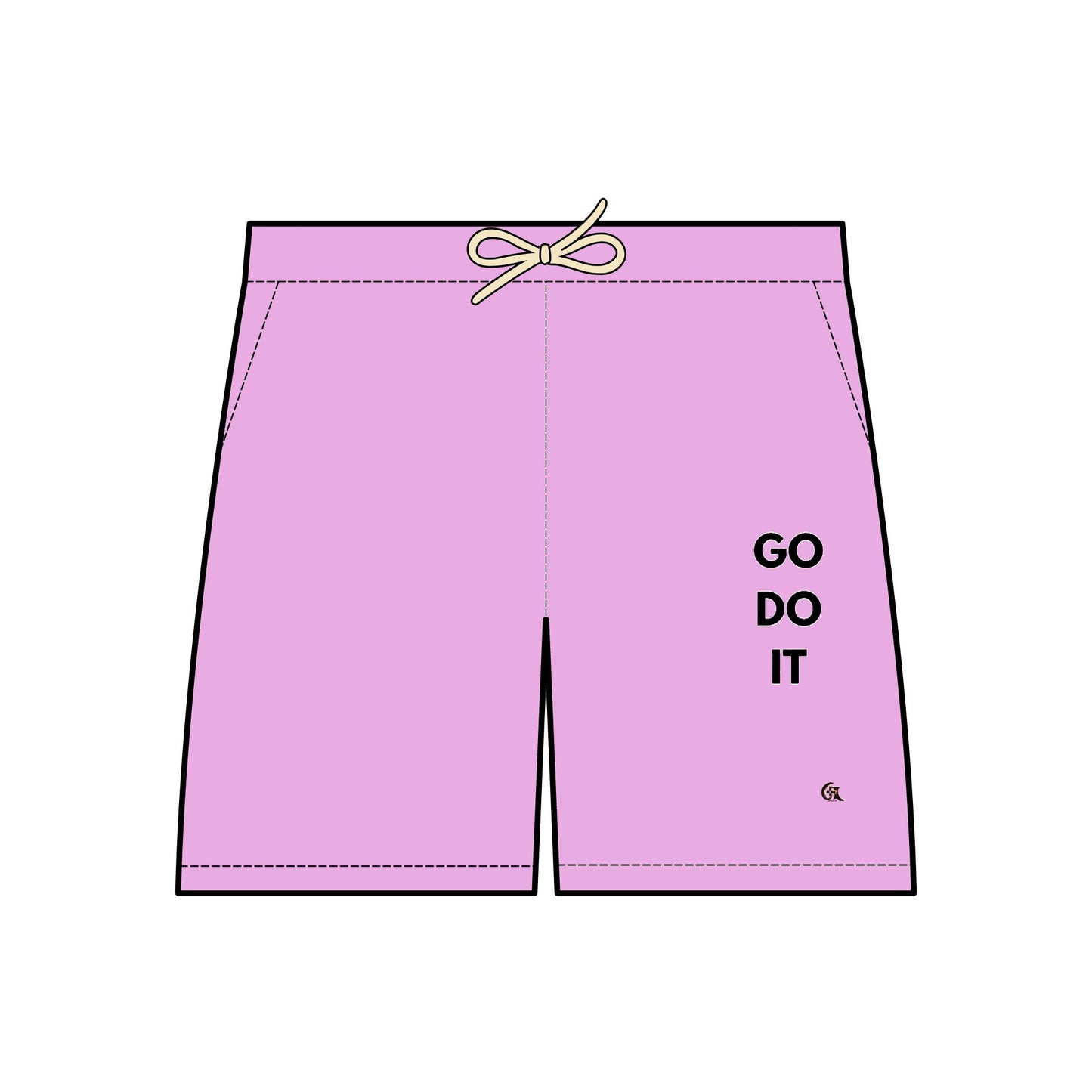 Motivational Fleece Sweat Shorts - Lightweight Unisex Sportswear with "GO DO IT" Design
