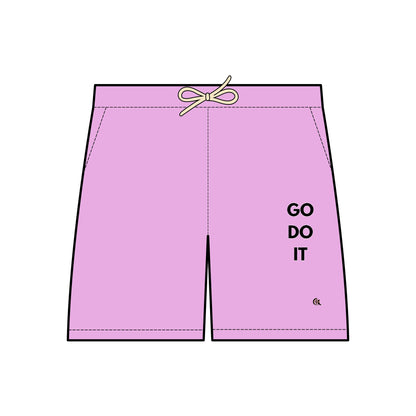 Motivational Fleece Sweat Shorts - Lightweight Unisex Sportswear with "GO DO IT" Design