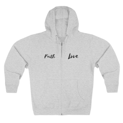 Inspirational Unisex Zip Hoodie - 'Faith Love'
