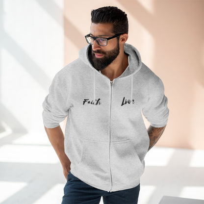 Inspirational Unisex Zip Hoodie - 'Faith Love'
