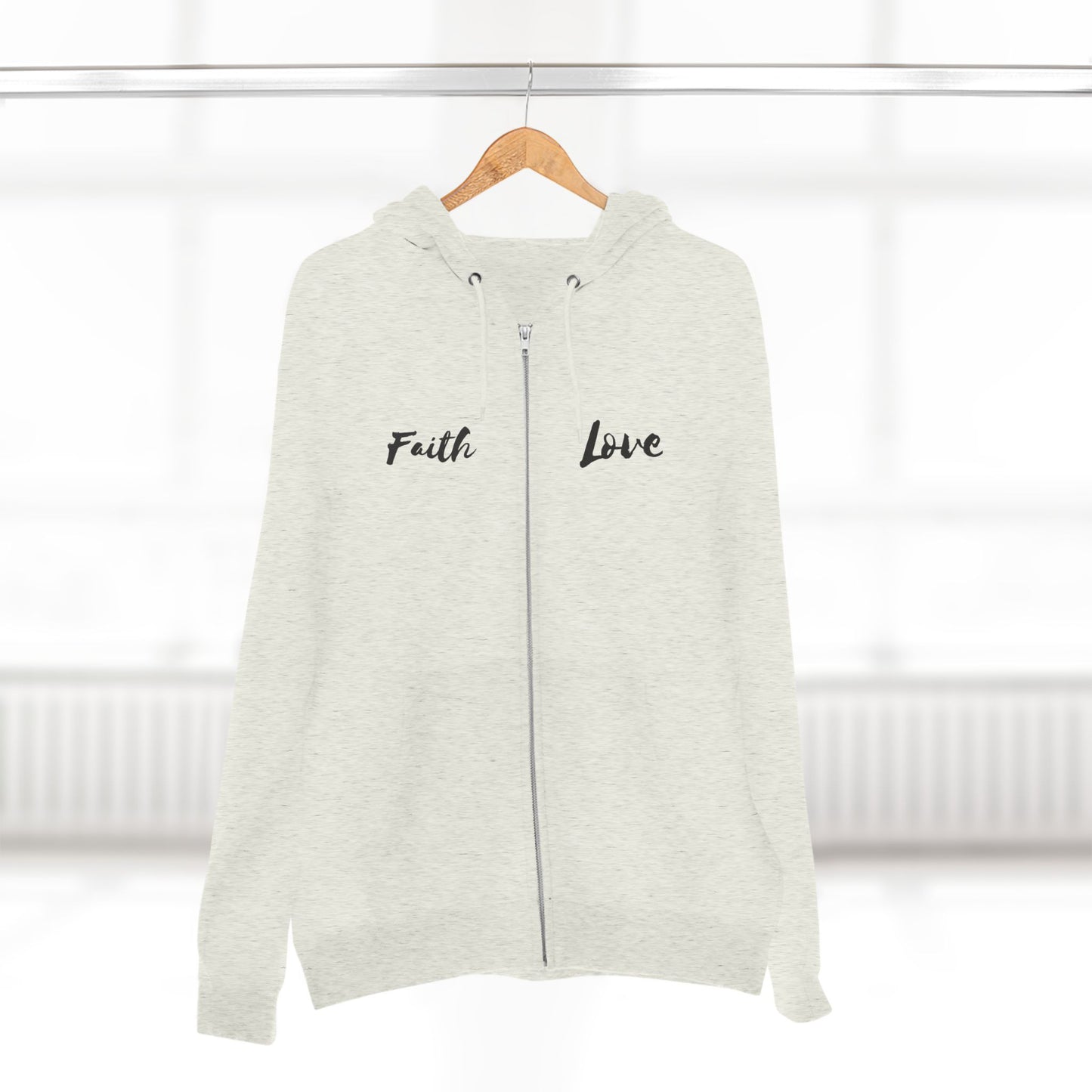 Inspirational Unisex Zip Hoodie - 'Faith Love'