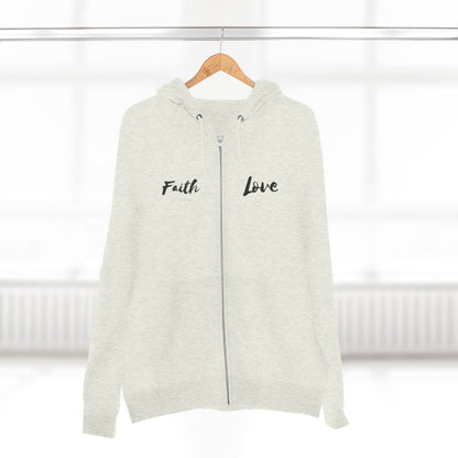 Inspirational Unisex Zip Hoodie - 'Faith Love'