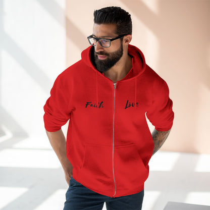 Inspirational Unisex Zip Hoodie - 'Faith Love'