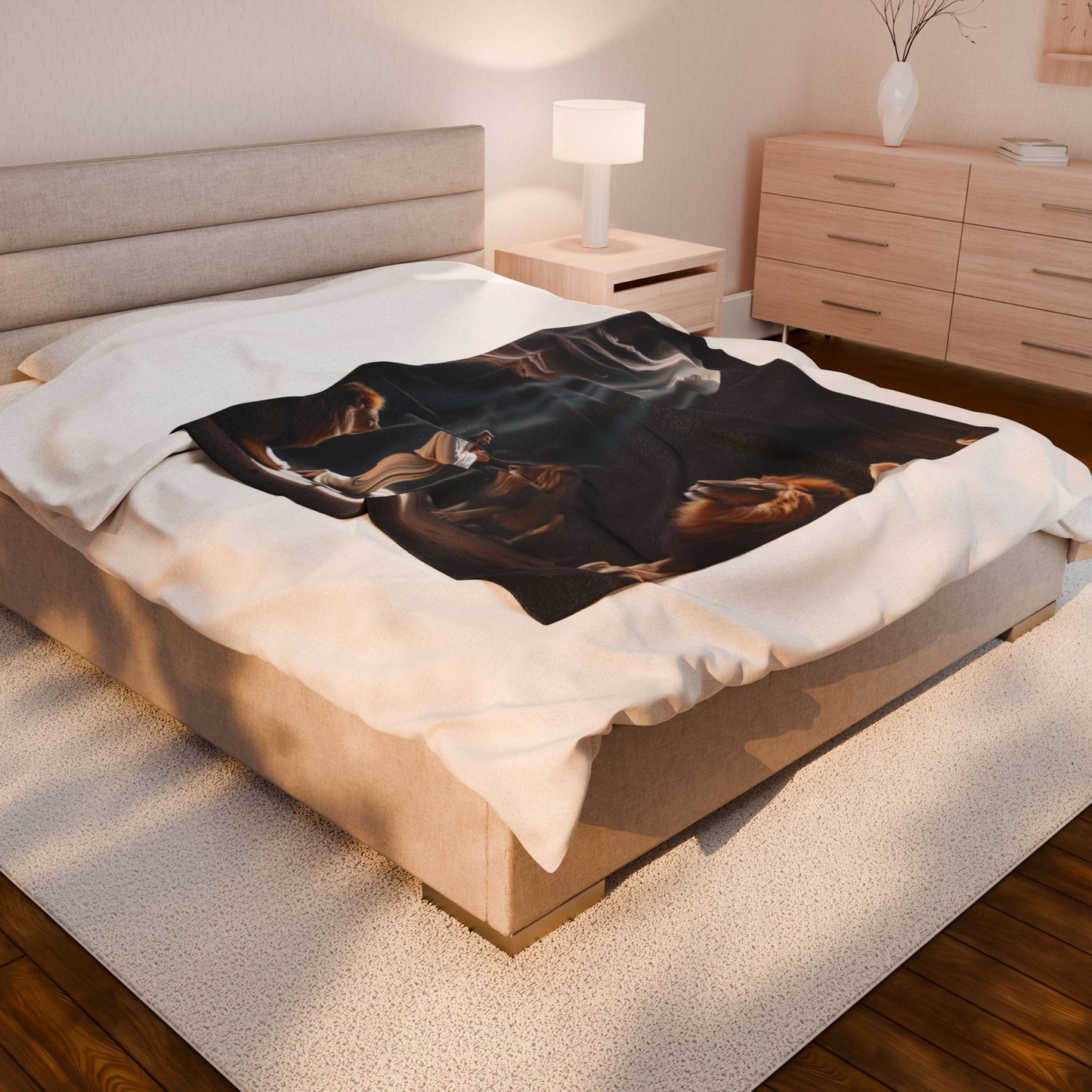 Inspirational Plush Blanket - Daniel in the Lion's Den