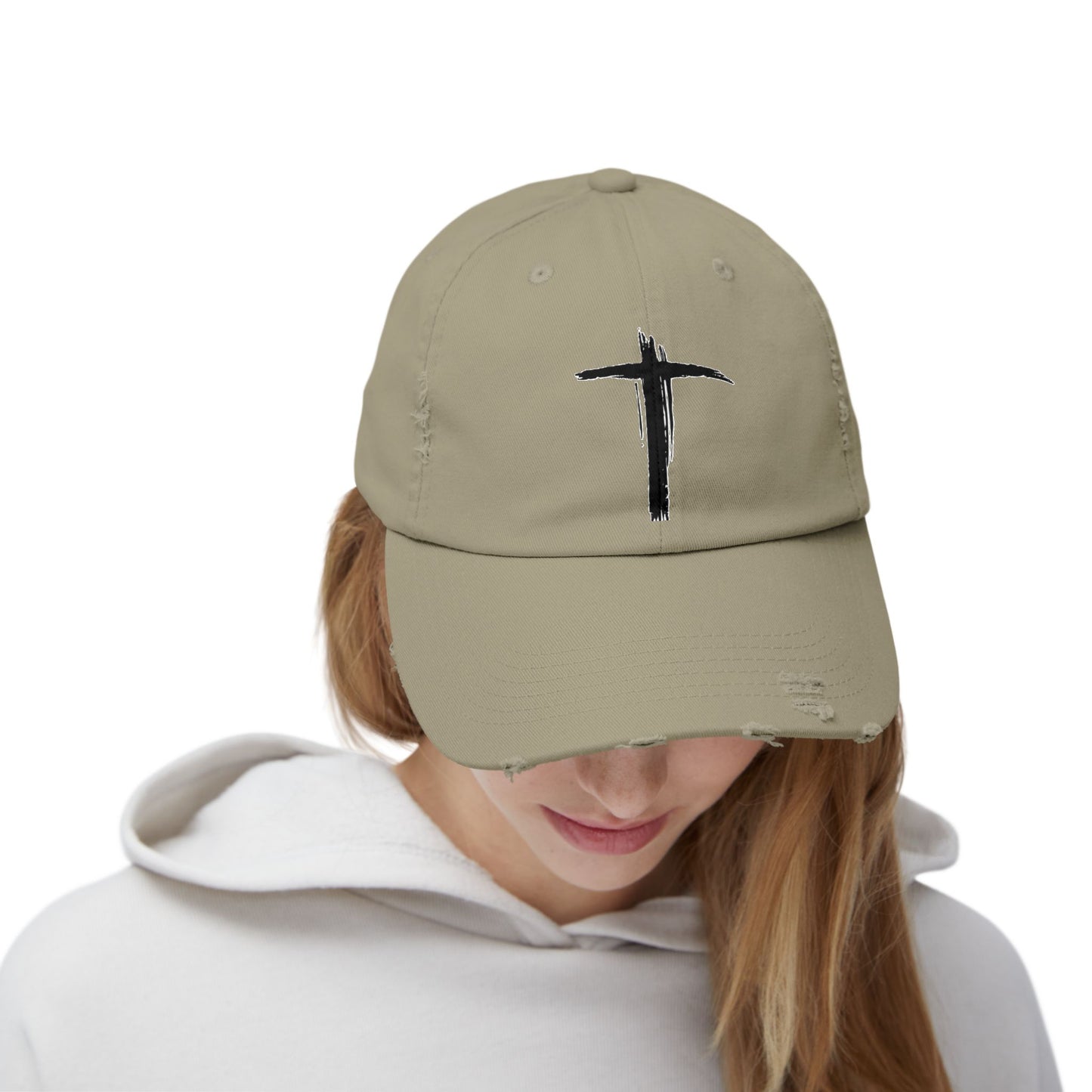 Unisex Vintage Cross Cap - Casual Faith-Inspired Hat