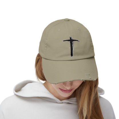 Unisex Vintage Cross Cap - Casual Faith-Inspired Hat
